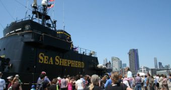 A picture of Steve Irwin, Sea Shepherd's flagship