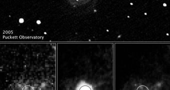 Image detailing the evolution of the SN 2005gl supernova