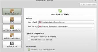 Software Sources app in Linux Mint 15