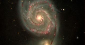 The Wirlpool Galaxy interacting with its satellite NGC 5195