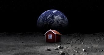 A tiny red house could soon sit on the surface of the moon