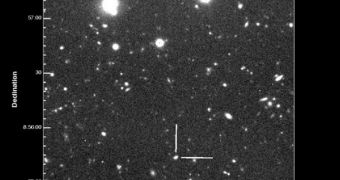 The recent supernova appeared in a nearby dwarf galaxy, in 2007