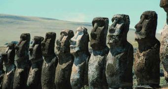 A line of moai