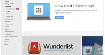 The new Chrome Apps section