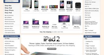 A screenshot of the Apple online store taken at the time of this writing