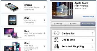 Apple Store iOS application interface
