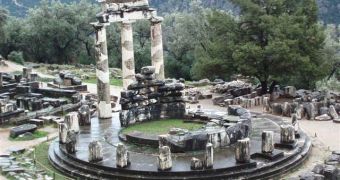 The ruins of the temple of Delphi