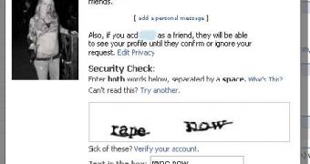 The CAPTCHA displayed on Facebook