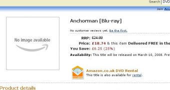 The listing for "Anchorman" on Amazon.co.uk