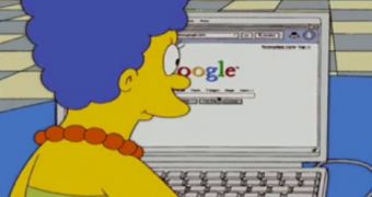Marge Simpson's googling Google