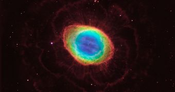 The Ring Nebula as seen by Hubble and several ground telescopes