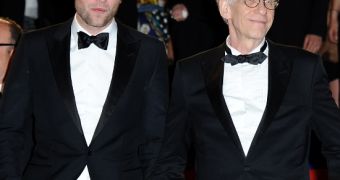 Robert Pattinson and his “Cosmopolis” director David Cronenberg at the movie premiere