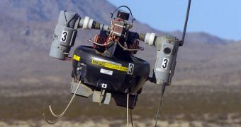 A Micro Air Vehicle (MAV) flies to evaluate its short-range reconnaissance capabilities