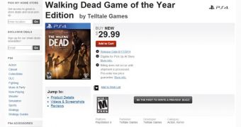 The Walking Dead listing on GameStop