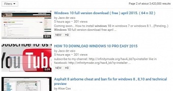The number of YouTube scams related to Windows 10 is growing
