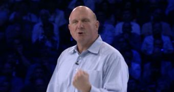 Steve Ballmer gets ready for a new Windows launch event