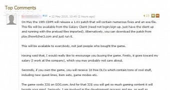 The Witcher 3 Patch 1.01 Confirmed by Dev on Torrent Website, Can Be Used by Pirates