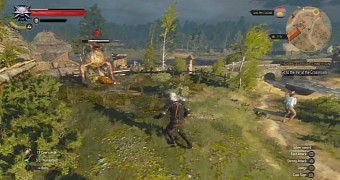 Big monster protects cows in The Witcher 3