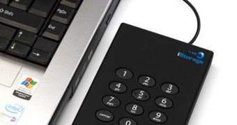 The diskGenie portable HDD combines AES 256-bit encryption with PIN code access for government grade security