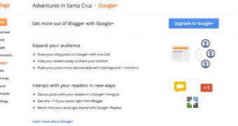 Google+ in the Blogger dashboard