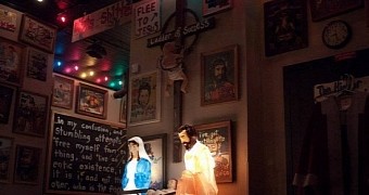 Bar in Atlanta, US, has religious art adorning its walls