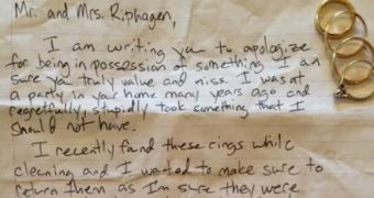 Thief brings back rings, leaves apology letter