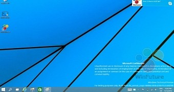 Windows 9 desktop, now with a Start menu and notification center