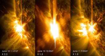The Sun experiences three massive flares in just two days