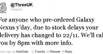 Three UK Delays Galaxy Nexus for November 22