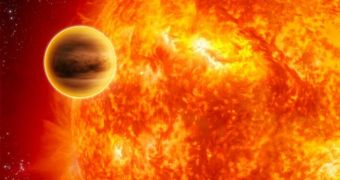 Artist's impression of a gas giant may look like in close orbit around its parent star