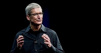 Tim Cook on the stage