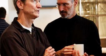 Tim Cook (Chief Operating Officer) and Steve Jobs (Chief Executive Officer and Co-Founder of Apple) having a chat