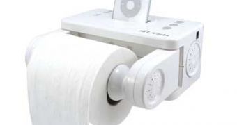 Toilet Paper Holder Docks your iPod