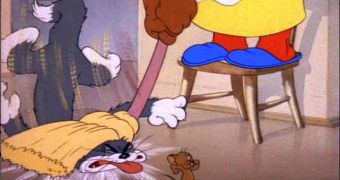 Tom and Jerry and Mammy Two Shoes in a “Tom and Jerry” episode