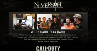 Neversoft's new website