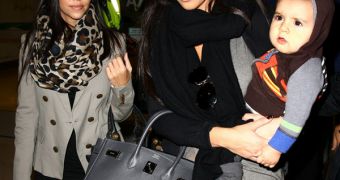Kim and Kourtney Kardashian out in Mason in NYC the other day