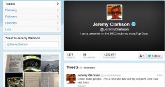 Twitter account of Jeremy Clarkson hacked