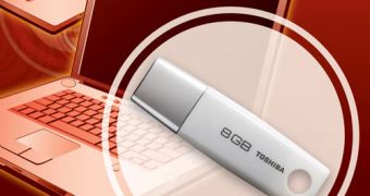 The 8 GB Toshiba TransMemory U2K USB Flash Drive