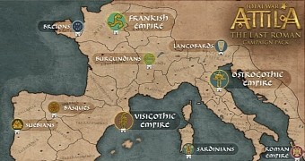 The Last Roman map for Total War: Attila