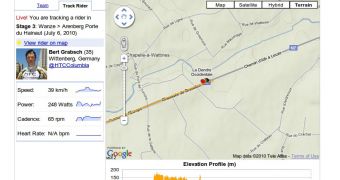 The Google Maps Tour de France app