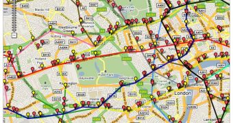 The London Underground trains mapped in real-time