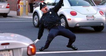 Tony the Dancing Cop doing his funny routine