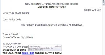 The number of traffic ticket spam emails increases
