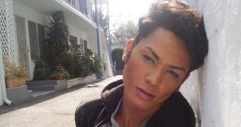 Paul before transitioning to female, transgender model Ava London