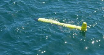 This is the Rutgers University glider in the waters of the Atlantic Ocean