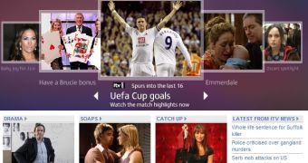 ITV's homepage