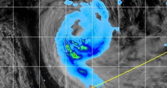 Tropical storm Collin eases off over the Indian Ocean, NASA satellites revealed on January 14, 2014