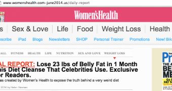 Women's Health website impersonation for diet pill spam