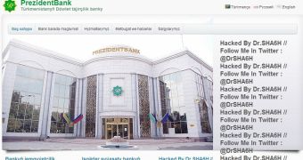 Turkmenistan government site defaced
