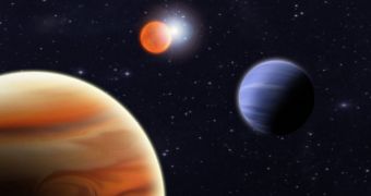 Artist's rendition of how the two newly discovered exoplanets look like when orbiting their parent star